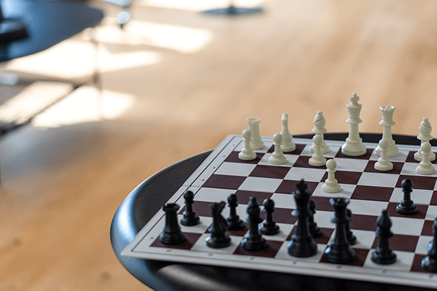 A chessboard in the modern office