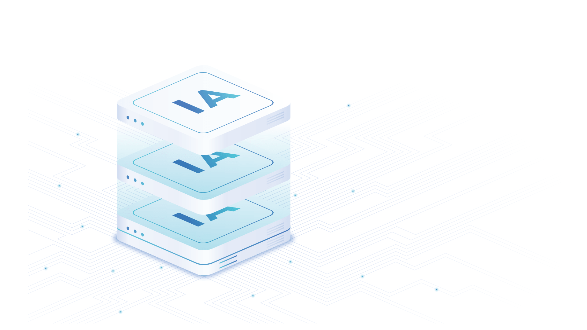 Illustration of layered AI infrastructure representing governance and risk management