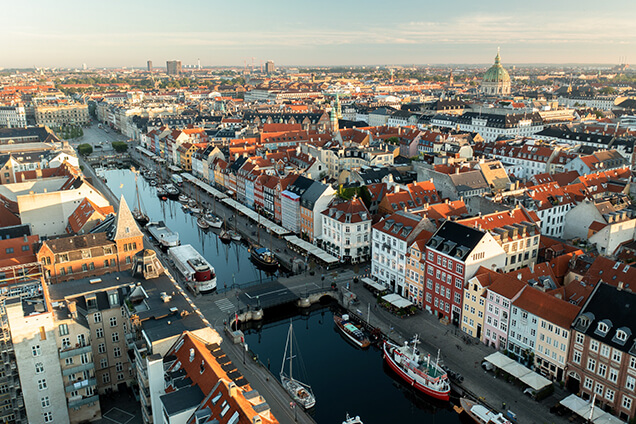 Areal view over Copenhagen