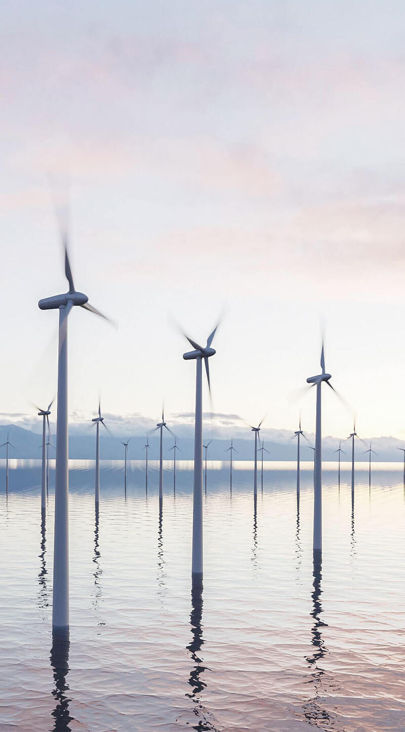 windmills over water