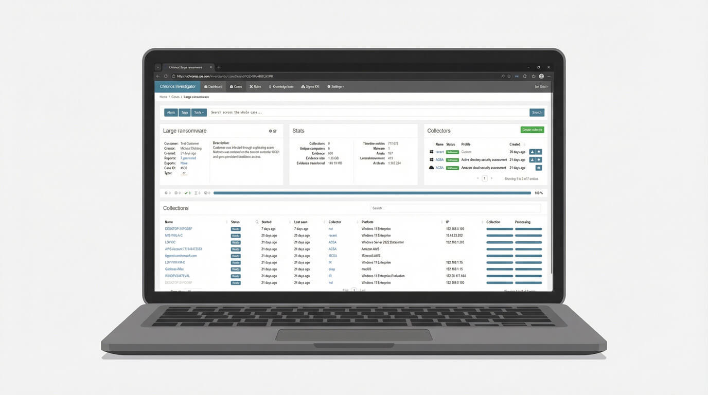 chronos investigator dashboard laptop